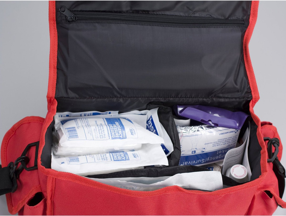 AU3520FR First Aid Only® Red Nylon Portable Medium 158 Piece First Responder Bag